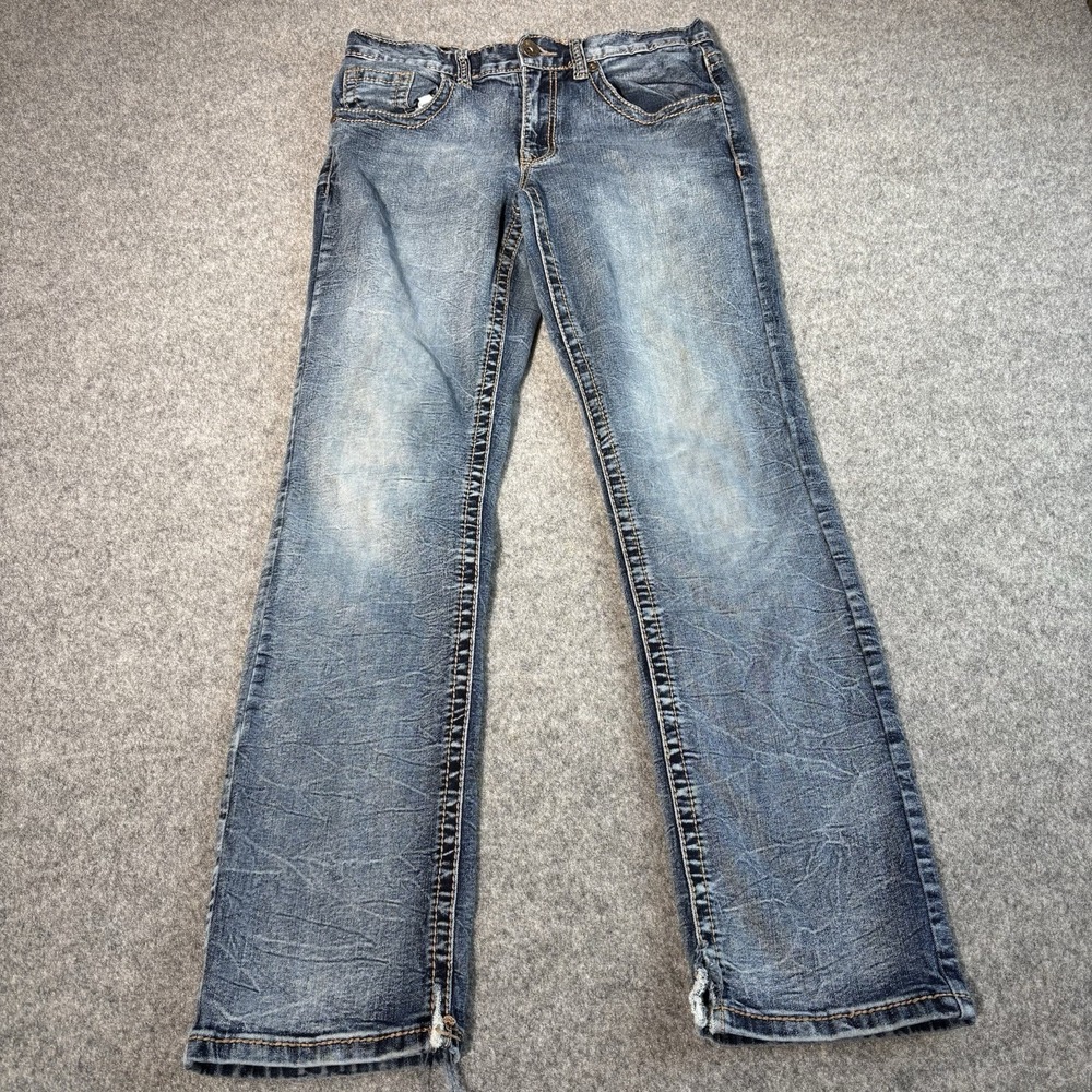 True Luck Jeans Mens 30x32 (Fits 30x30) Straight Leg Distressed‎ Y2K Faded Denim